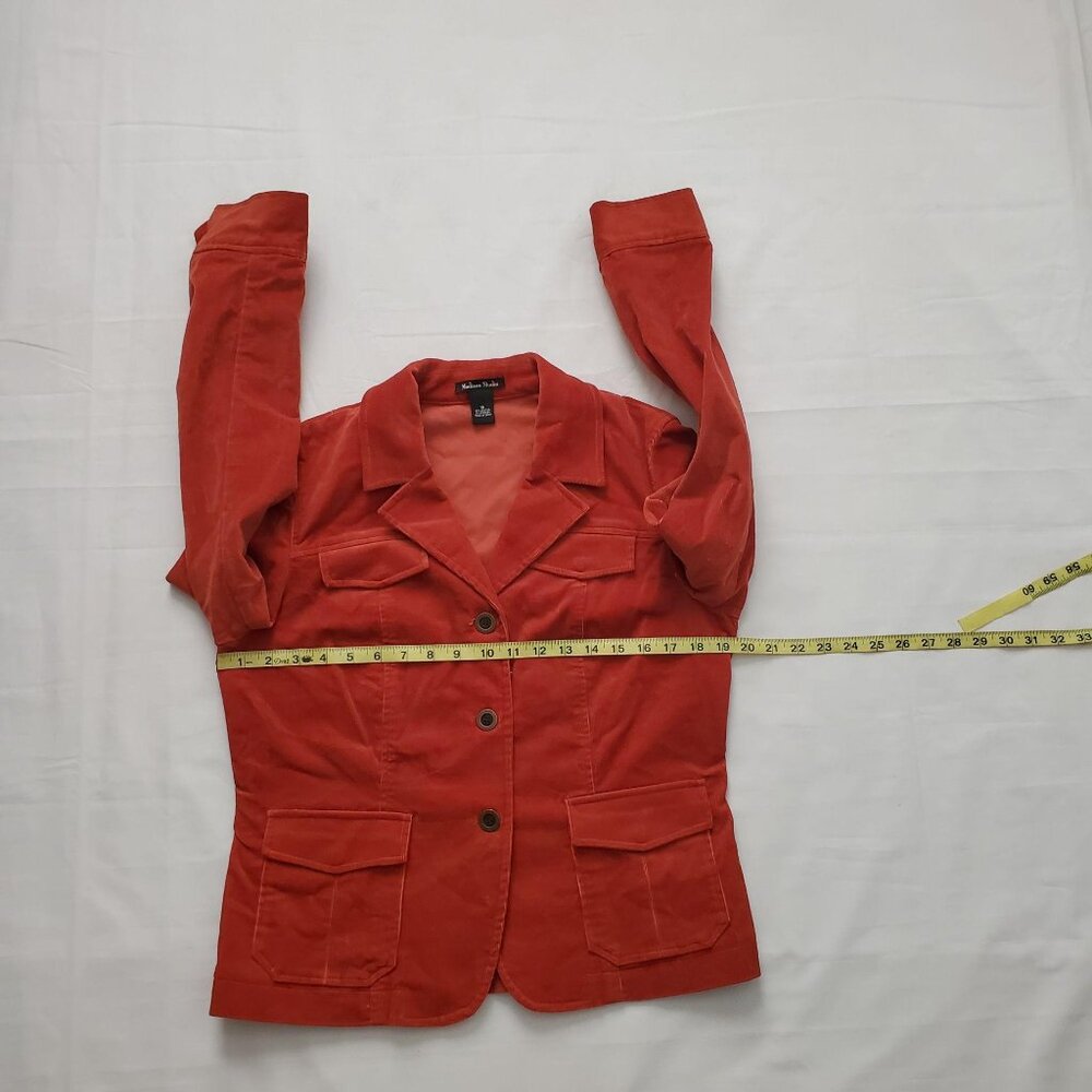 Madison Studio Women’s Rustic Red Corduroy Button Front Blazer Jacket Size 10 - Picture 9 of 12